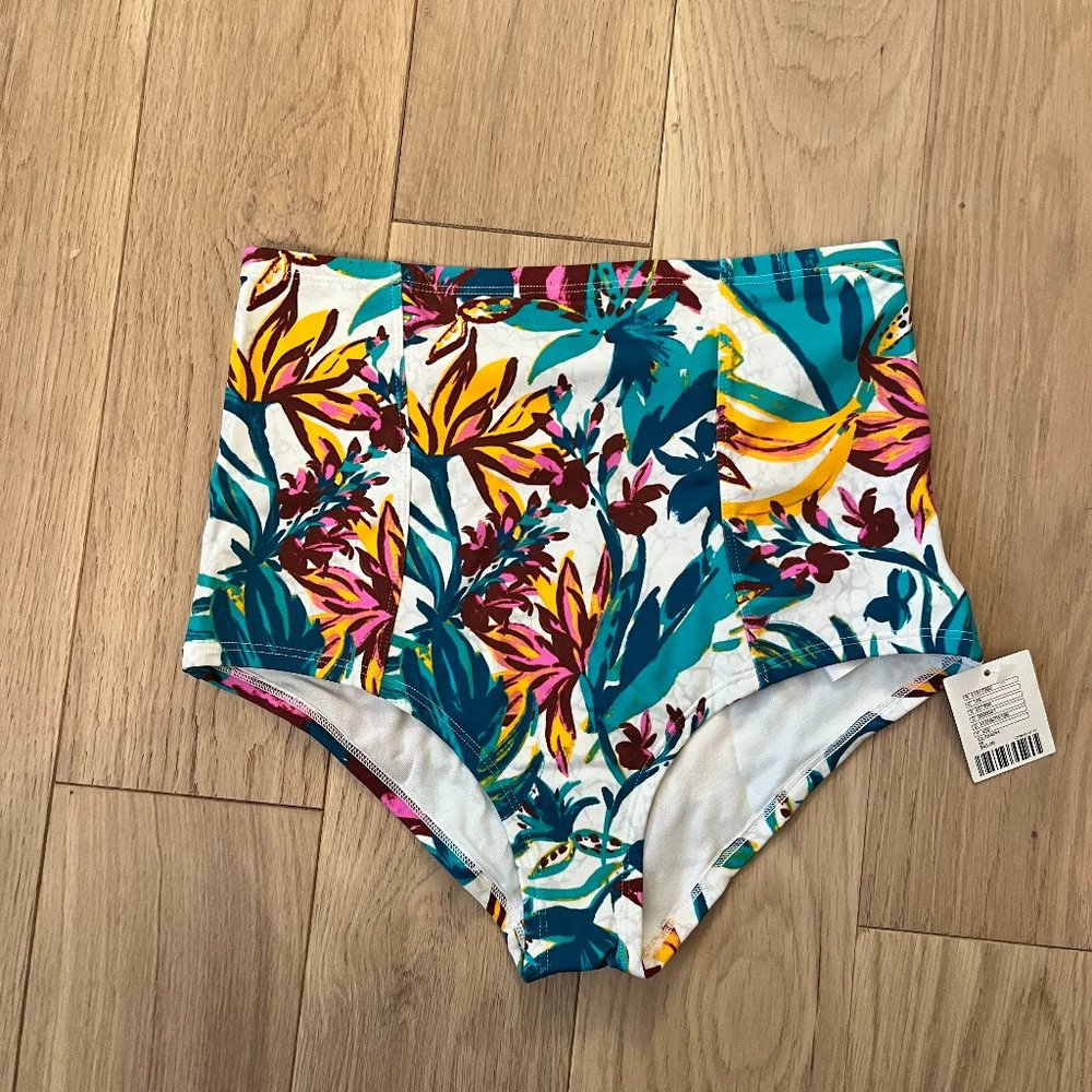 Urban Outfitters High Waisted Tropical Print Bikini Bottoms